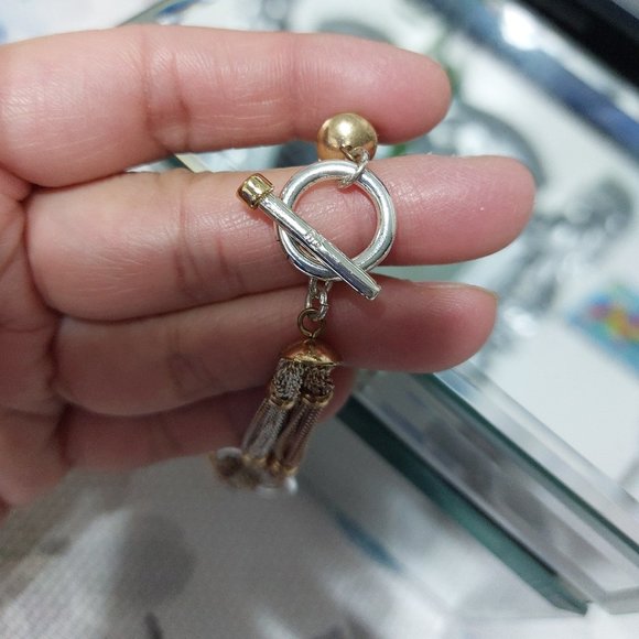 Multi Strands 2 Tone Gold Silver Chain Bracelet - Picture 5 of 8